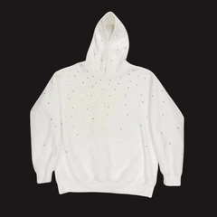Sweat à capuche à strass EYDIZ blanc