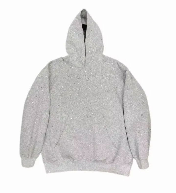Sweat à capuche à strass EYDIZ gris
