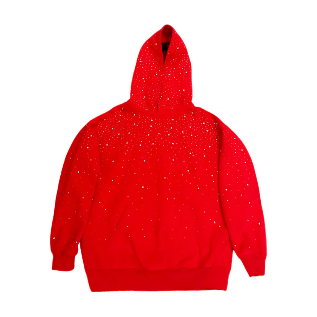 Sweat à capuche à strass EYDIZ rouge