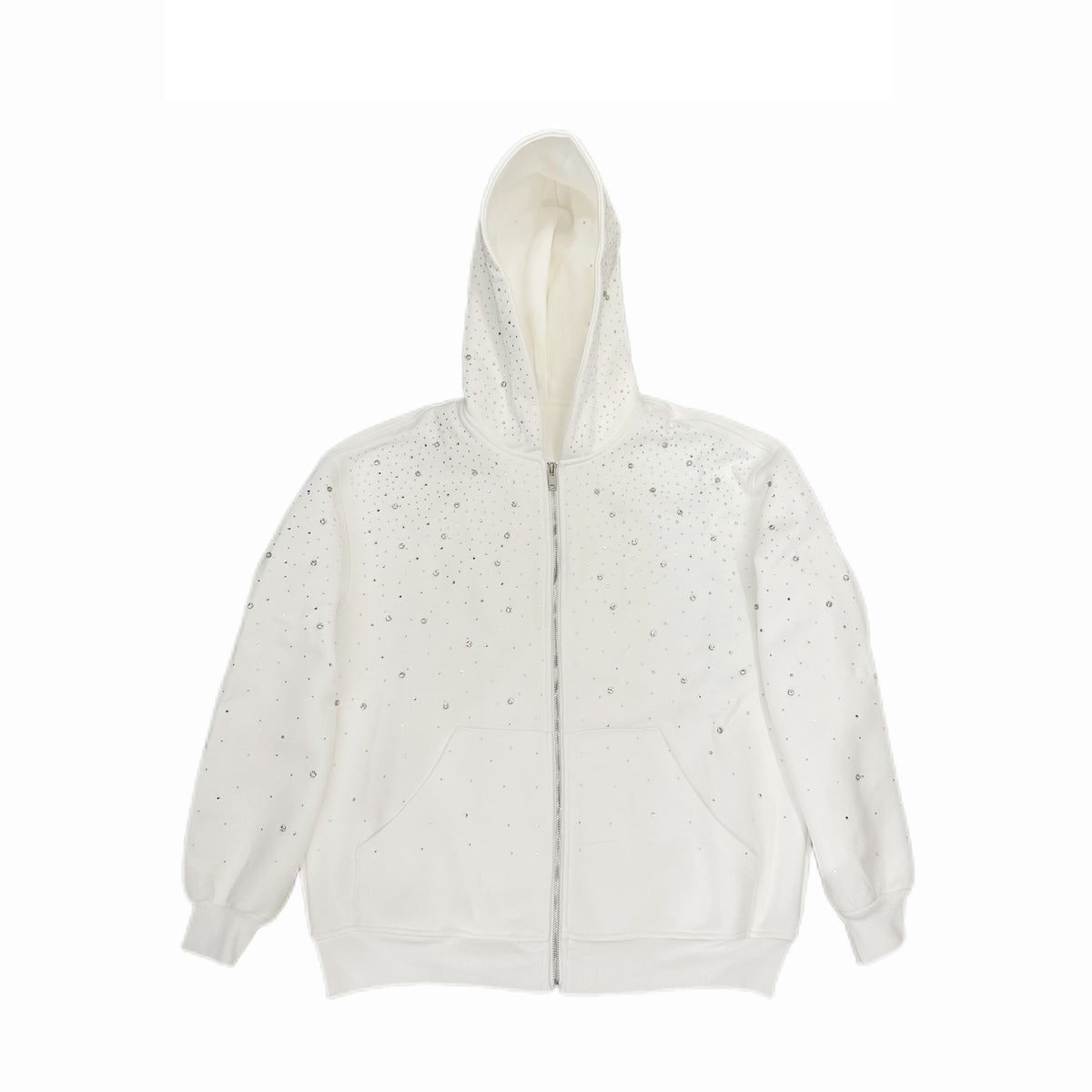 Sweat zippé à strass EYDIZ blanc