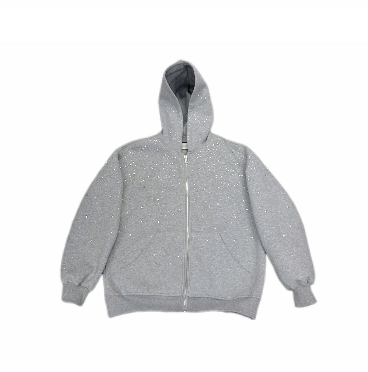 Sweat zippé à strass EYDIZ gris